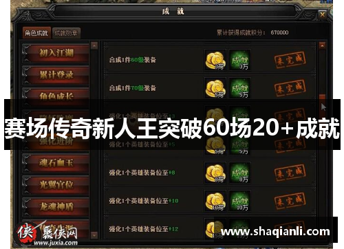赛场传奇新人王突破60场20+成就